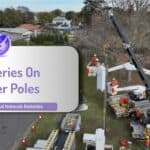 Batteries on power poles for grid stabilization