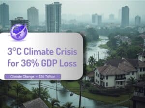 3 degrees for 36% GDP loss for $36 trillion depression