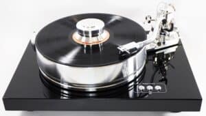 A analogo turntable with masses of inertia