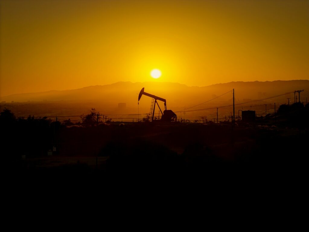Oil well pumpjack in a Los Angeles oil field