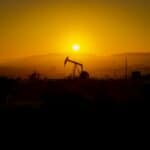 Oil well pumpjack in a Los Angeles oil field
